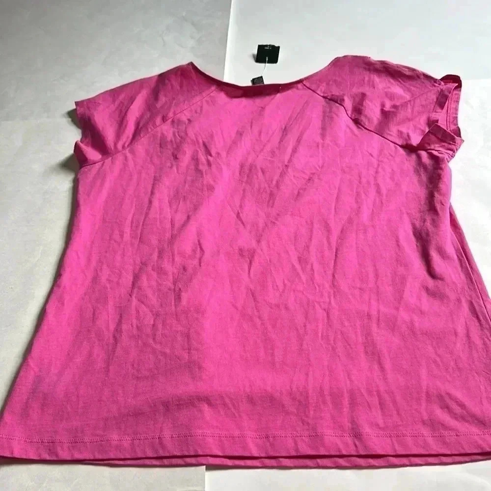 Lauren Ralph Lauren pink embroidered shirt sleeve top size XL NWT - Picture 5 of 5